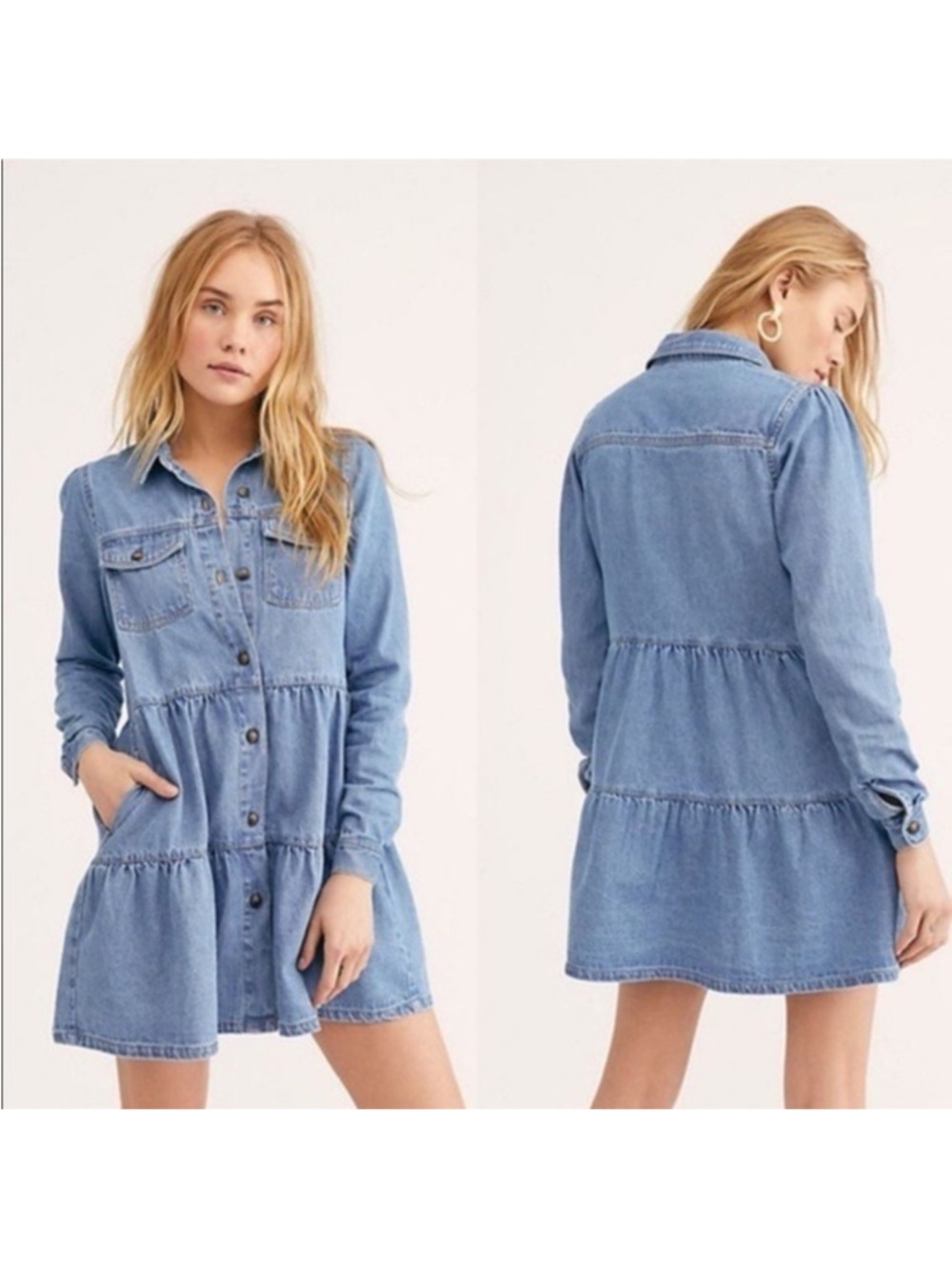 Free People “Nicole Denim Shirt Dress”